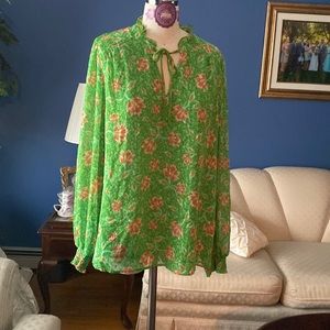 Green Floral Flowy Joie Blouse